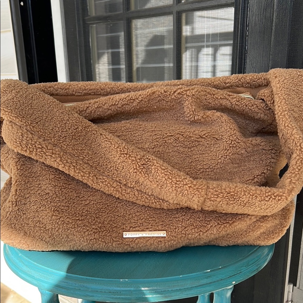 Poppy & Peonies Brown Hobo Bag